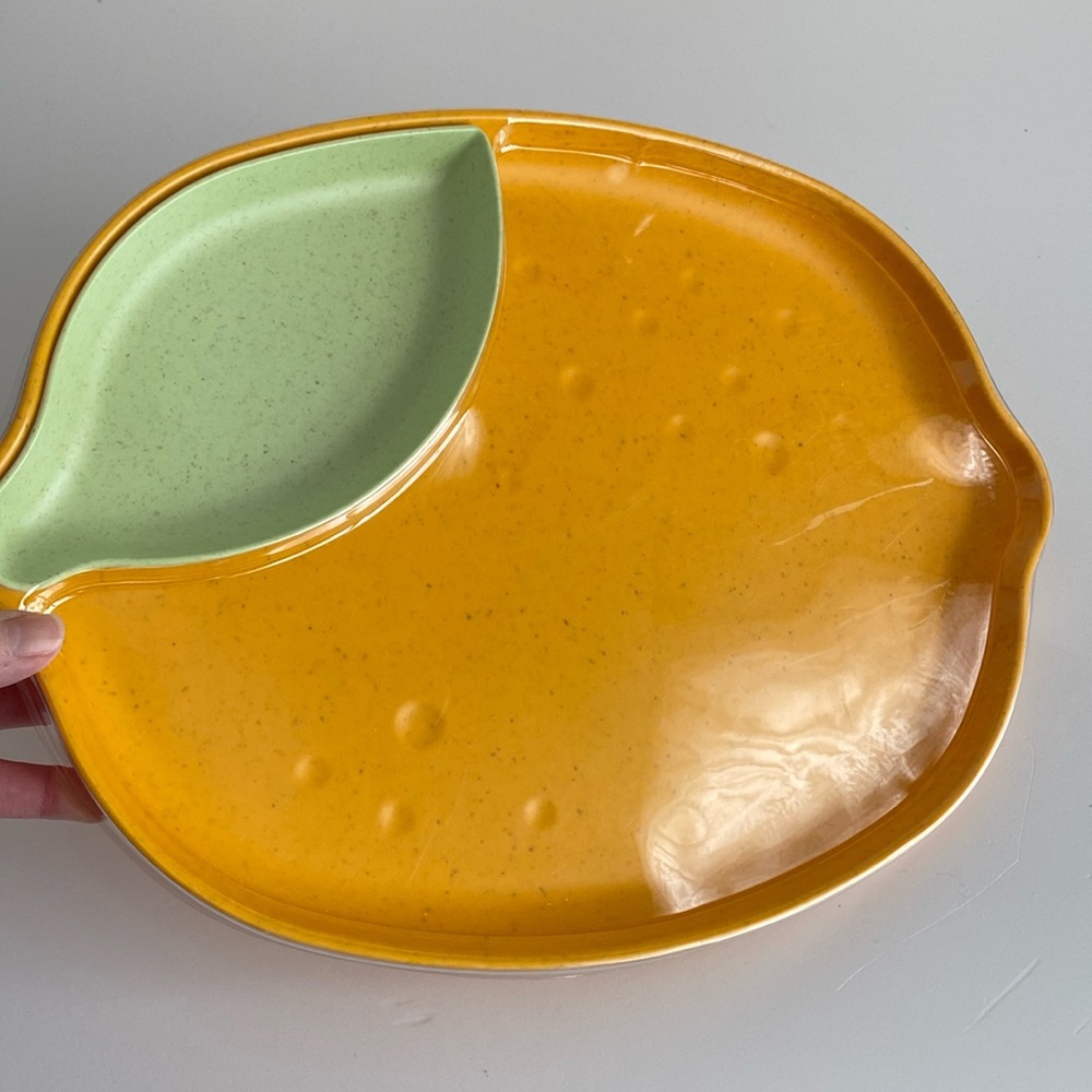 Target Sun Squad lemon serving dish tray with dip cup bamboo melamine New summer